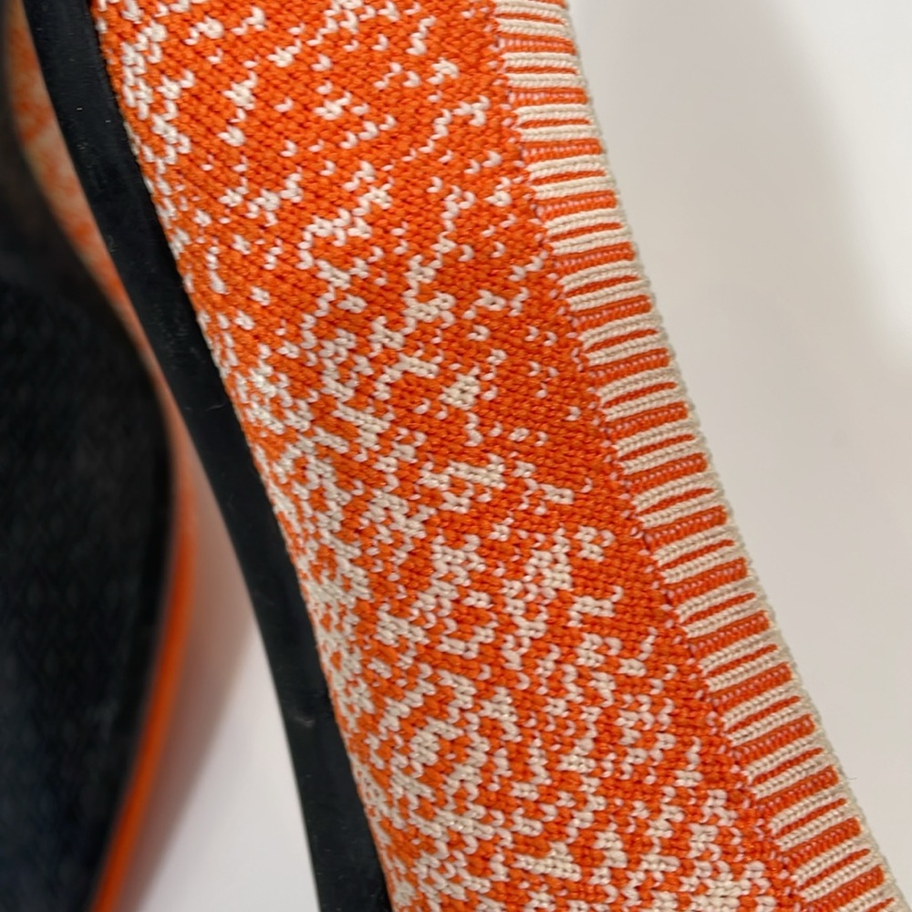 Vivaia Flats Size 39 Orange And Cream Stretch Knit EUC - Picture 8 of 9
